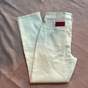 SO High Rise Crop White Jean Size 5